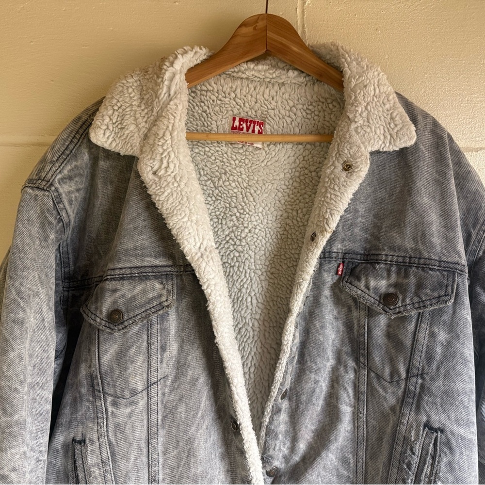 Levi’s Black stone wash made in USA sherpa jacket